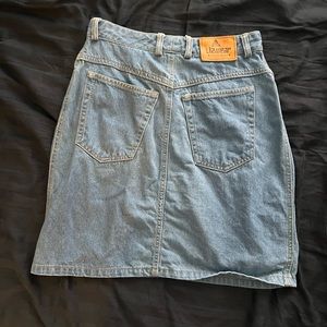 liz wear denim skirt light wash